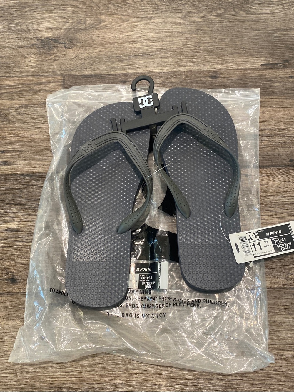 DC Men’s Gray Flip Flops